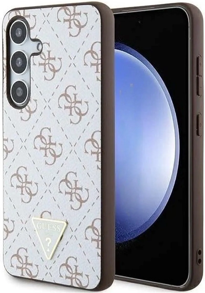 Guess 4G Triangle Logo Back Case - Geschikt voor Samsung Galaxy S24 (S921) de Guess en Blanc – photo produit
