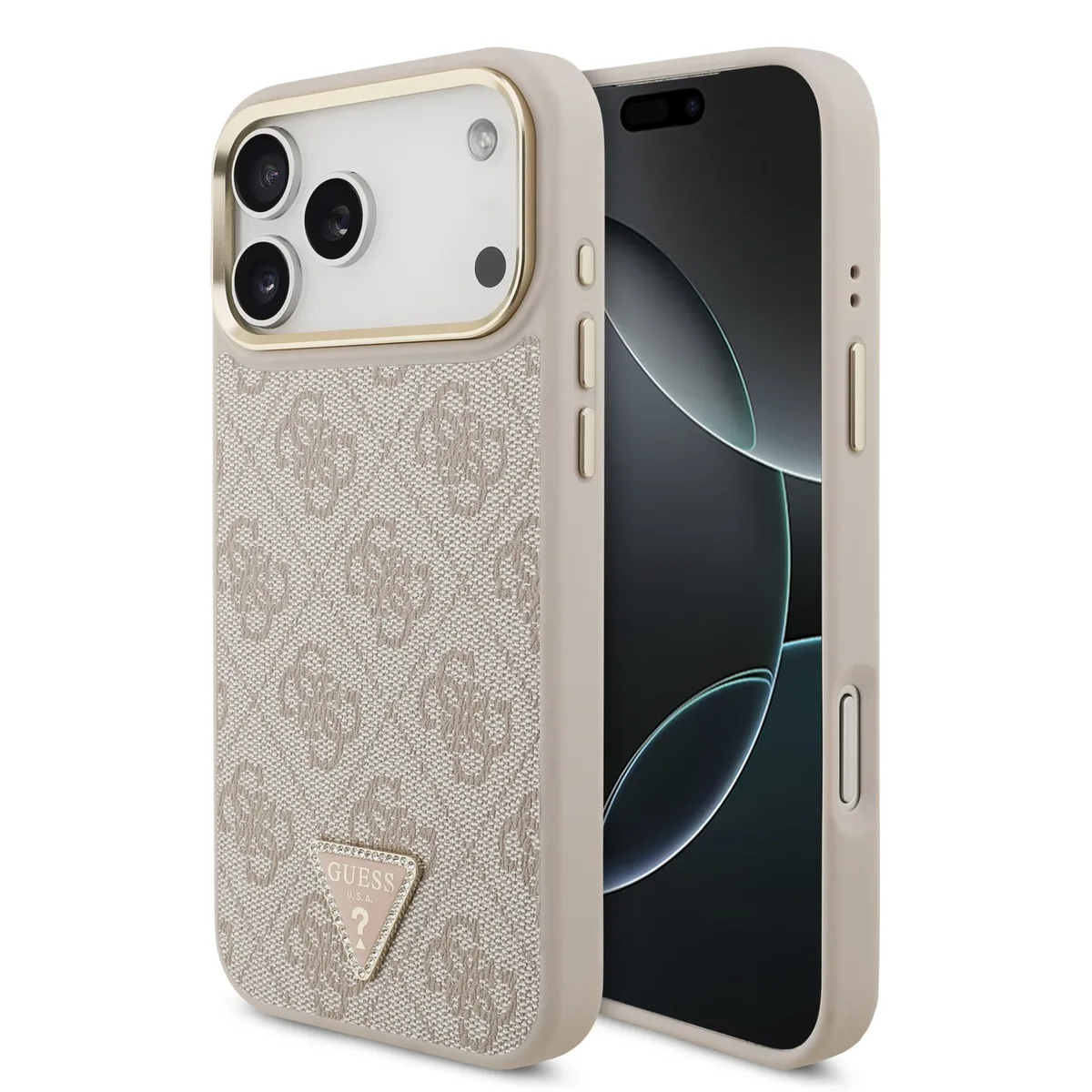 Guess 4G Triangle Logo hoesje met MagSafe voor iPhone 17 Pro Max en iPhone 18 Pro Max - Roze från Guess – produktbild