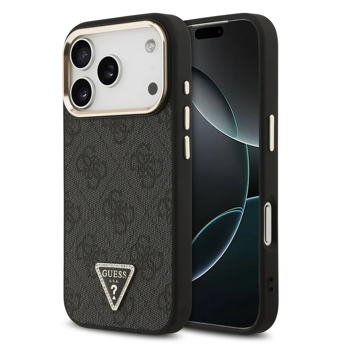 Guess 4G Triangle Logo iPhone 17 Pro / 18 Pro hoesje met MagSafe - Grijs de Guess – photo produit