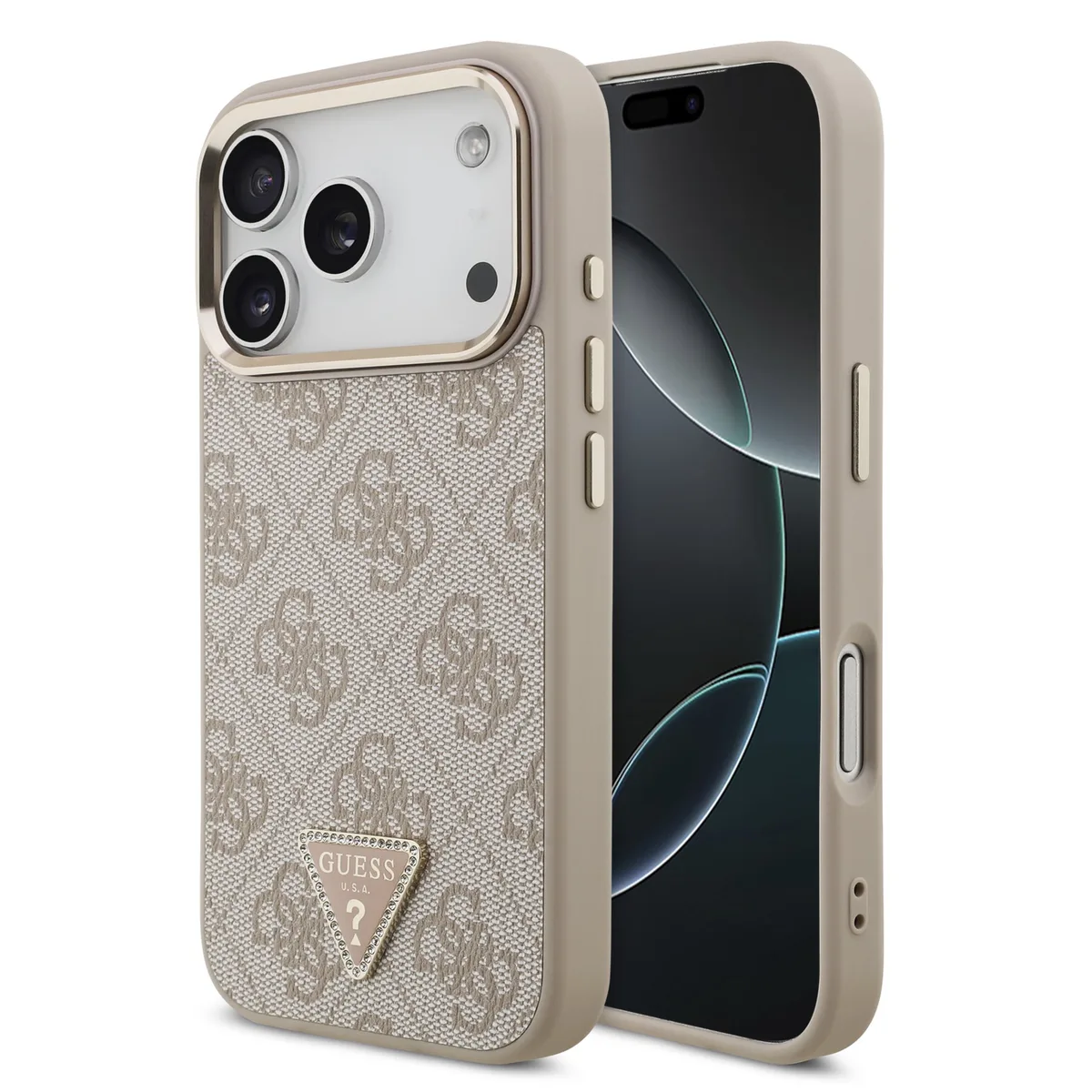 Guess 4G Triangle Logo hoesje met MagSafe voor iPhone 17 Pro en iPhone 18 Pro - Roze van Guess – productfoto
