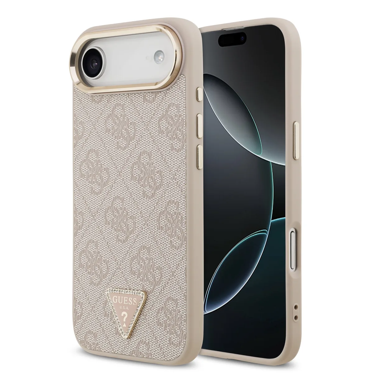 Guess 4G Triangle Logo iPhone Air hoesje met MagSafe - Roze van Guess – productfoto