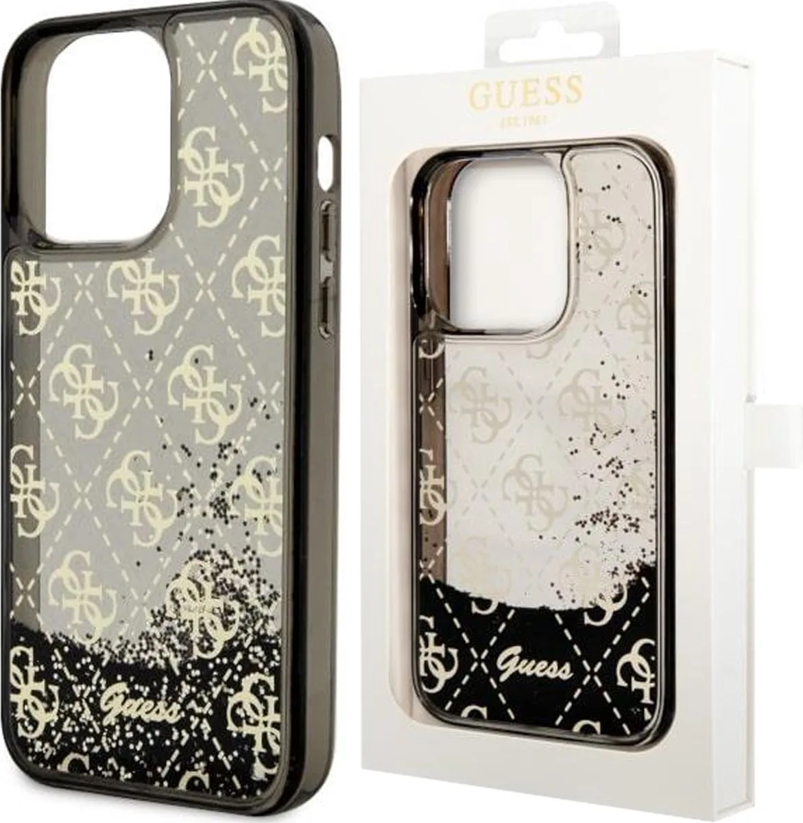 GUHCP14LLC4PSGK - hoesje voor iPhone - 14 - Pro - Liquid - Glitter - 4G - Transculent från Guess i Svart – produktbild