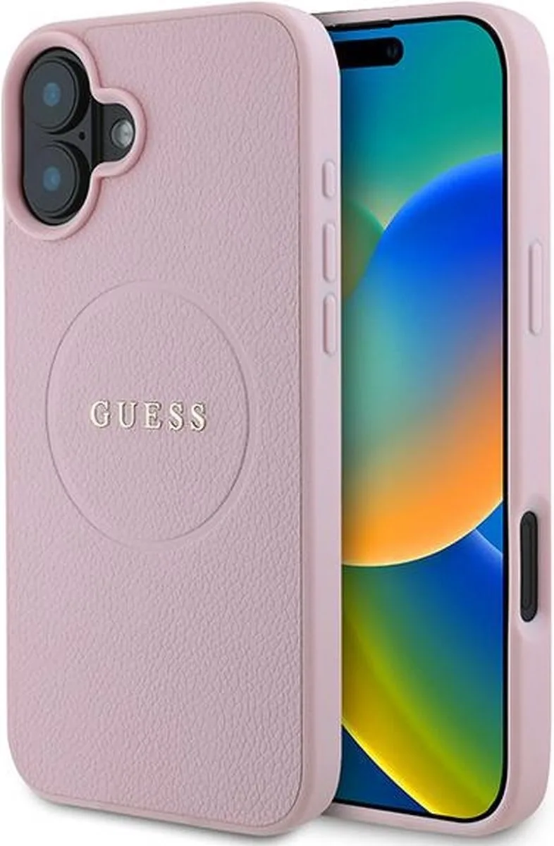 GUHMP16MPGHSMMP iPhone 16 Plus 6,7" roze/roze hardcase Grained Ring MagSafe fra Guess i Universeel – produktbillede