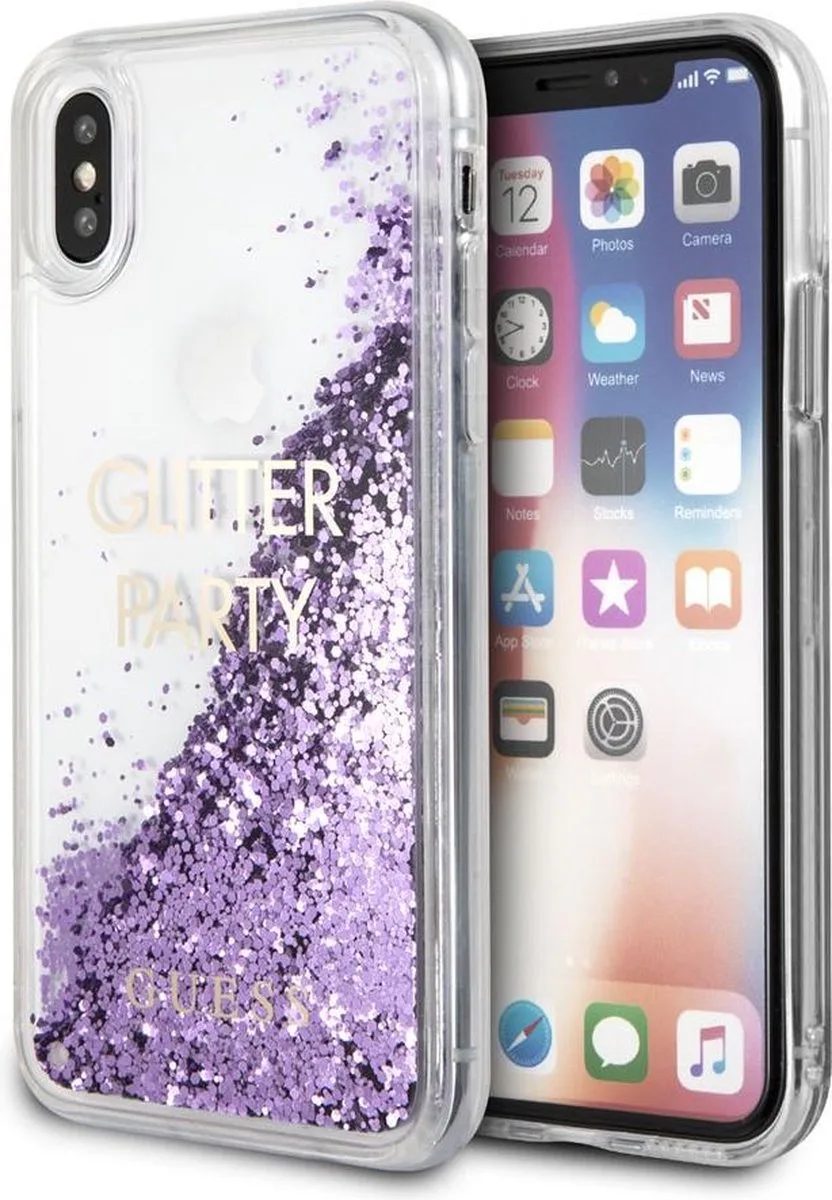 hard case glitter party - for iPhone X fra Guess i Lyserød – produktbillede