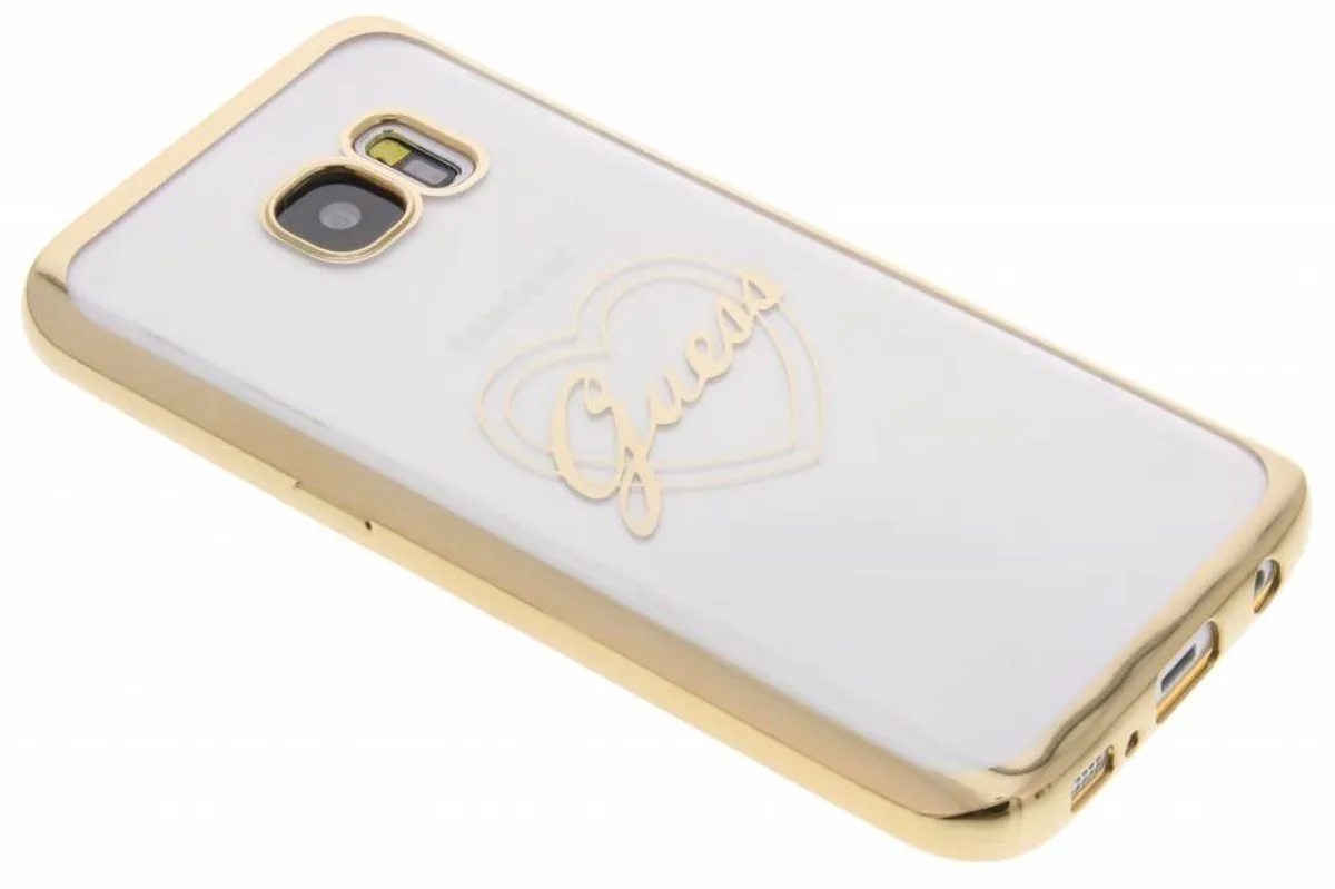 Heart TPU Back Cover - Geschikt voor Samsung Galaxy S7 van Guess in Goud – productfoto
