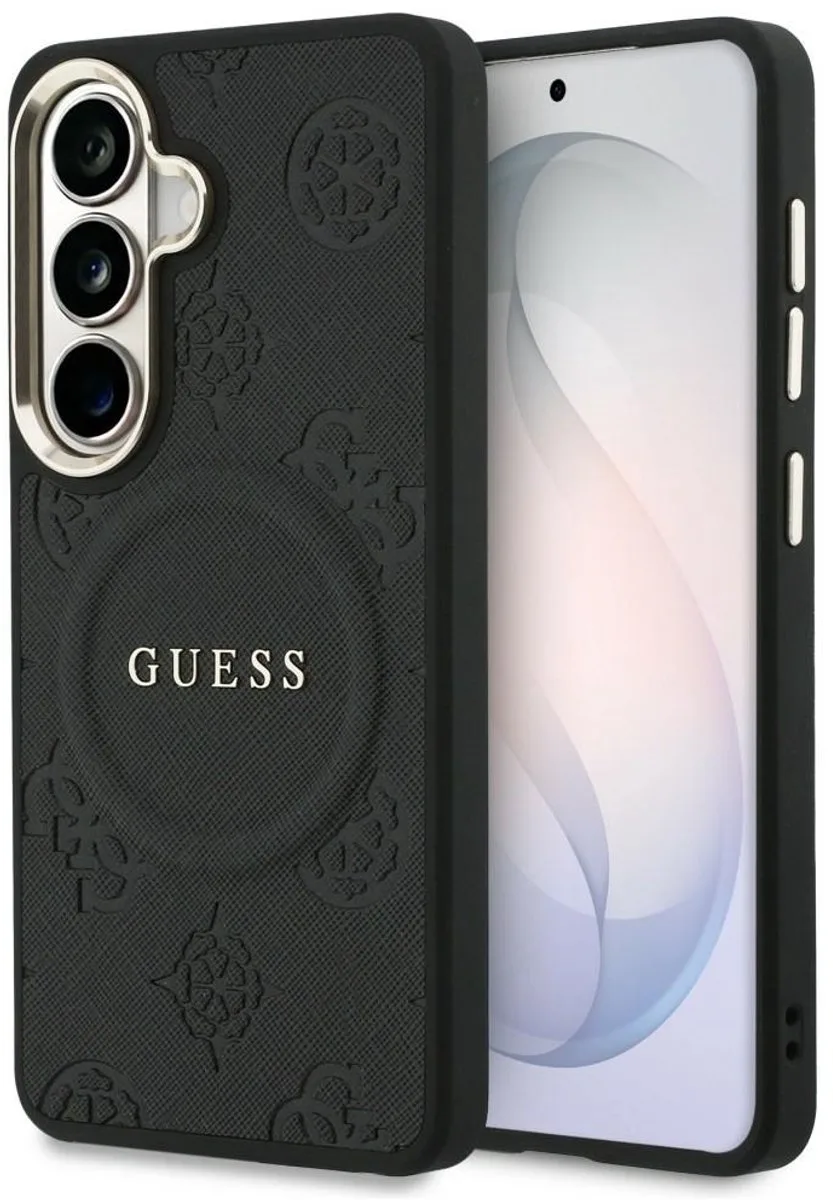Hoesje Geschikt voor Galaxy S26 Plus - Peony Hot Stamp Hard Case - Compatibel met MagSafe - Back Cover met Magneet van Guess in Zwart – productfoto