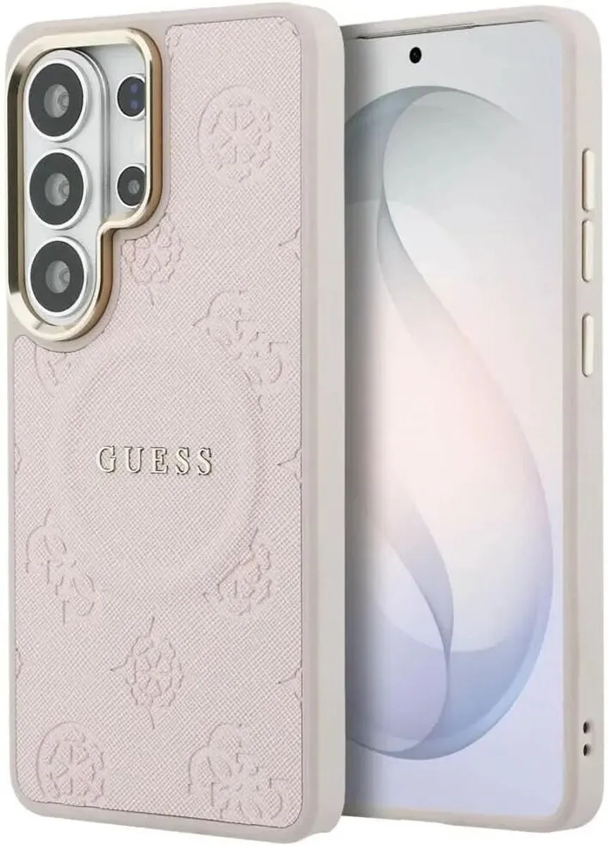 Hoesje Geschikt voor Galaxy S26 Ultra - Peony Hot Stamp Hard Case - Compatibel met MagSafe - Back Cover met Magneet fra Guess i Lyserød – produktbillede