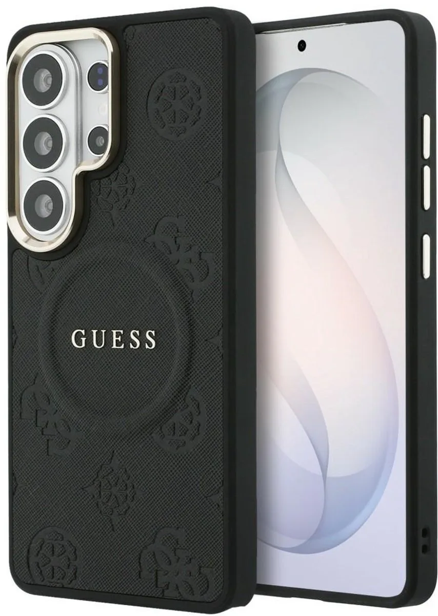Hoesje Geschikt voor Galaxy S26 Ultra - Peony Hot Stamp Hard Case - Compatibel met MagSafe - Back Cover met Magneet de Guess en Noir – photo produit