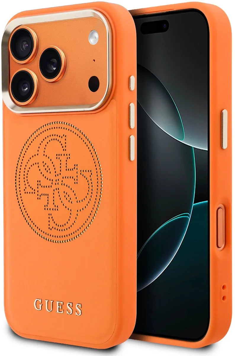 hoesje - Geschikt voor iPhone 17 Pro en 18 Pro - Geschikt voor MagSafe van Guess in Oranje – productfoto