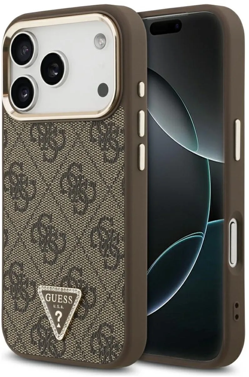 hoesje - Geschikt voor iPhone 17 Pro Max en 18 Pro Max - Geschikt voor MagSafe van Guess in Bruin – productfoto