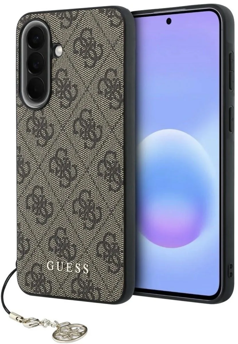 Hoesje Geschikt voor Samsung Galaxy A37 - Hard Case 4G - Logo Matal Logo - Back Cover van Guess in Bruin – productfoto