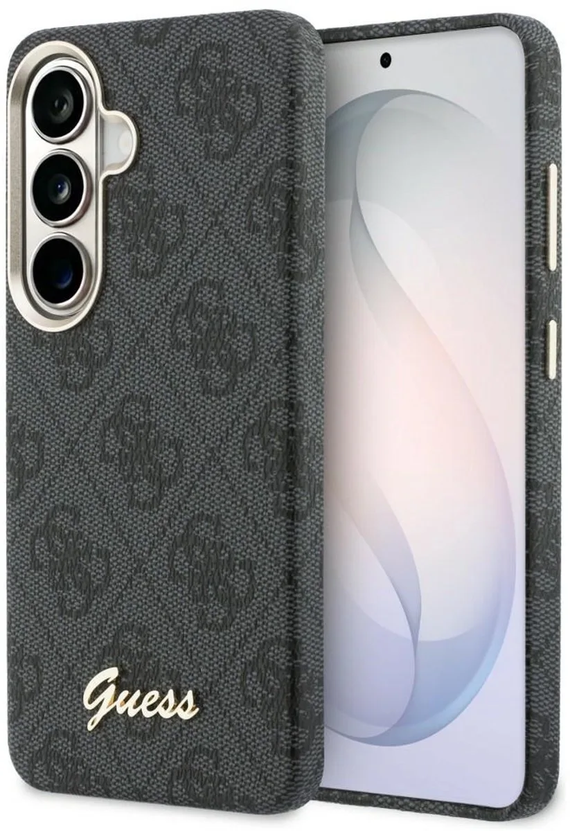 Hoesje Geschikt voor Samsung Galaxy S26 - 4G Script Logo - Compatibel met MagSafe - Back Cover van Guess in Zwart – productfoto