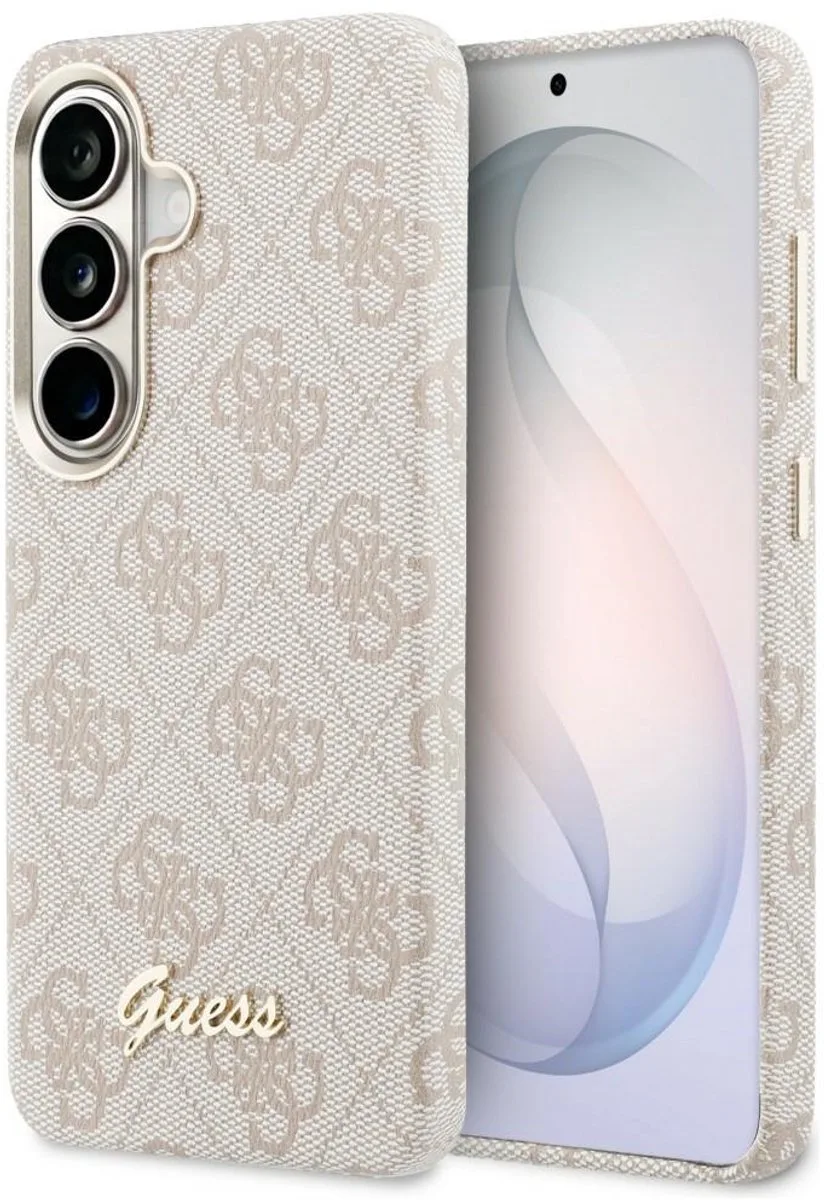 Hoesje Geschikt voor Samsung Galaxy S26 - 4G Script Logo - Compatibel met MagSafe - Back Cover van Guess in Roze – productfoto