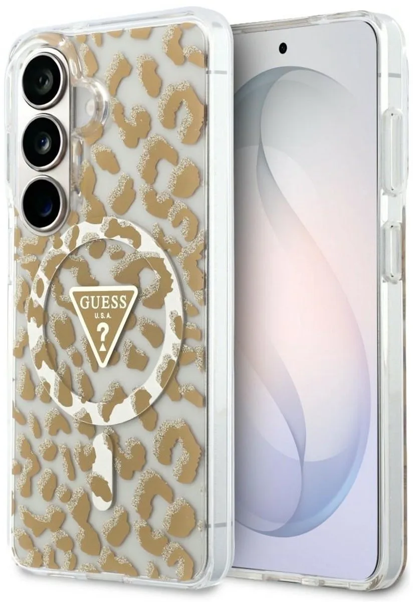 Hoesje Geschikt voor Samsung Galaxy S26 - 4G Triangle Logo - Compatibel met MagSafe - Back Cover Panter van Guess in Bruin – productfoto