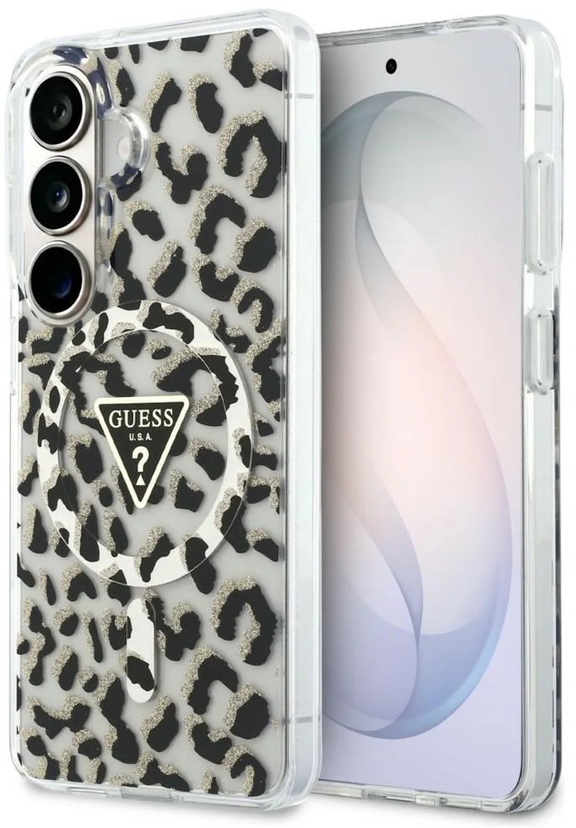 Hoesje Geschikt voor Samsung Galaxy S26 - 4G Triangle Logo - Compatibel met MagSafe - Back Cover Panter från Guess i Svart – produktbild