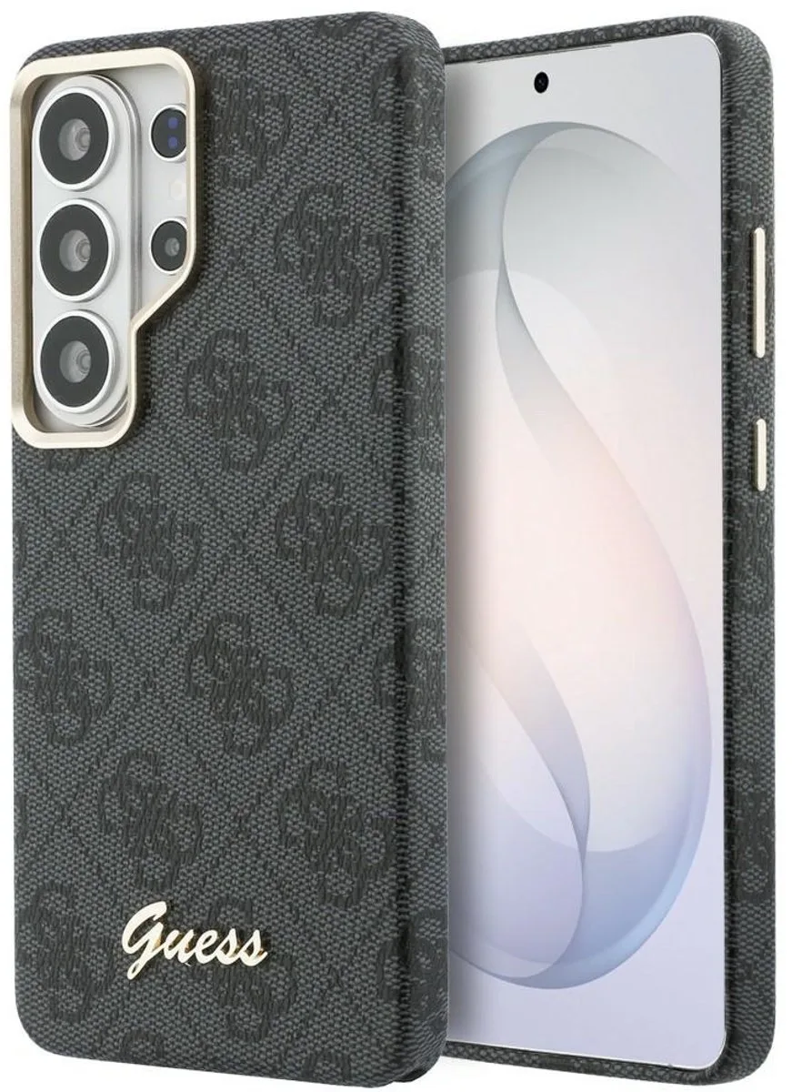 Hoesje Geschikt voor Samsung Galaxy S26 Ultra - 4G Script Logo - Compatibel met MagSafe - Back Cover van Guess in Zwart – productfoto