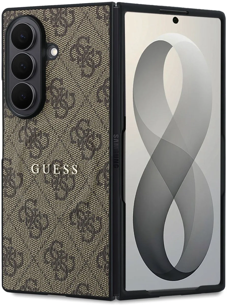 hoesje - geschikt voor Samsung Galaxy Z Fold8 Ultra - geschikt voor MagSafe - kunstleer van Guess in Bruin – productfoto