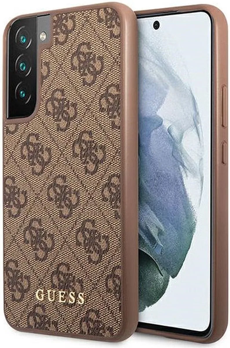 Hoesje Hard Case 4G Logo Metal Geschikt voor Samsung Galaxy S23 Plus de Guess en Marron – photo produit