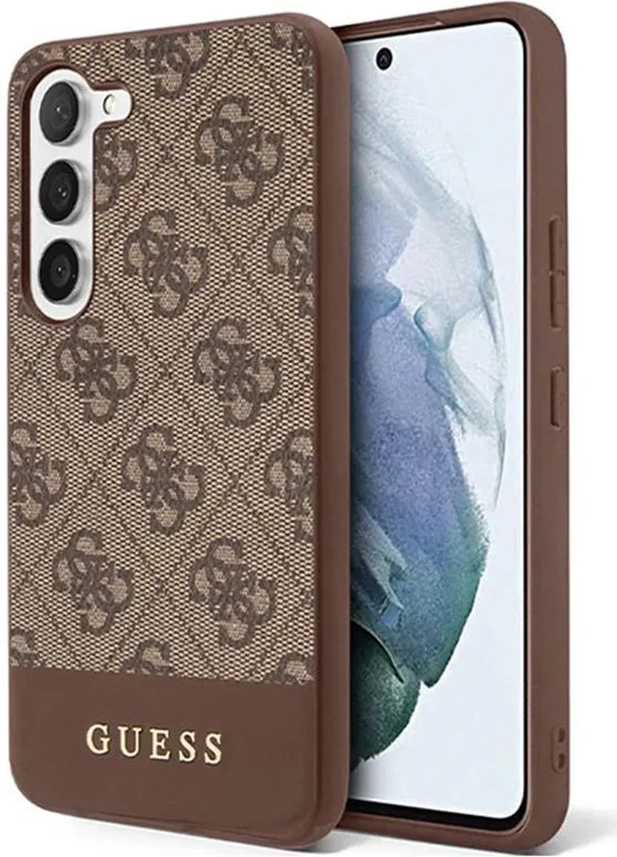 Hoesje Hard Case 4G Logo Plate Geschikt voor Samsung Galaxy S23 Plus van Guess in Bruin – productfoto