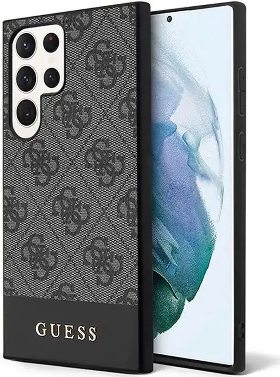 Hoesje Hard Case 4G Logo Plate Geschikt voor Samsung Galaxy S23 Ultra van Guess in Zwart – productfoto