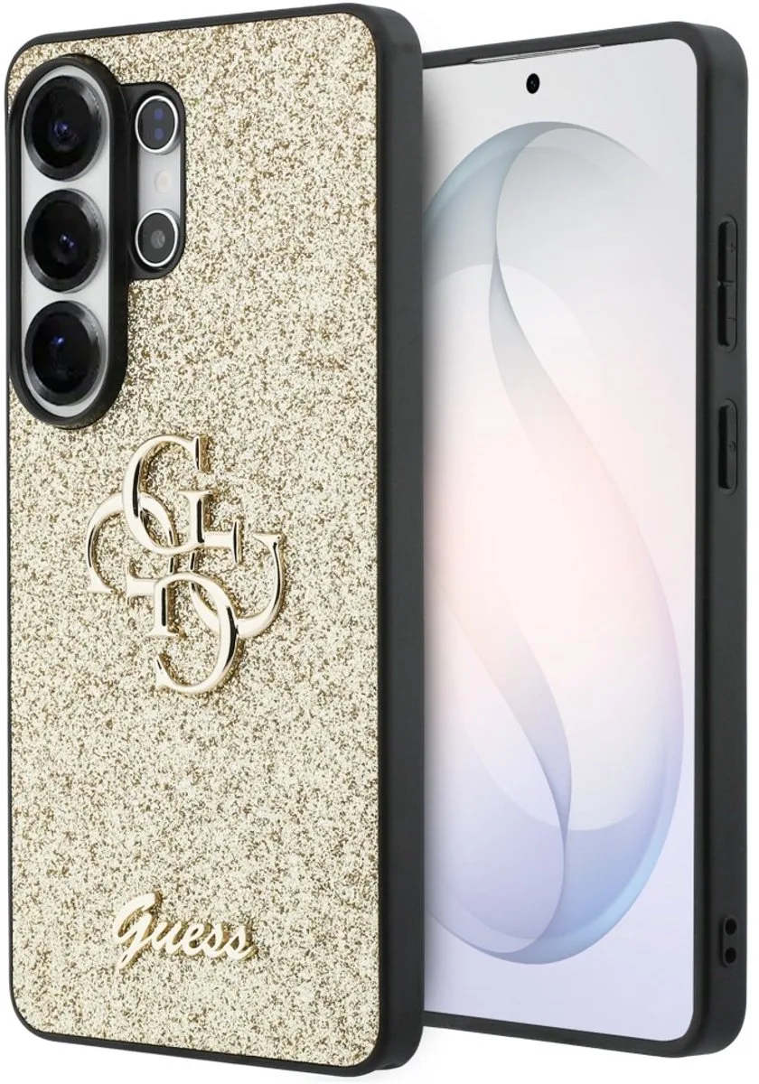 Hoesje Met Vaste Glitter En Groot 4G Metalen Logo Voor Samsung Galaxy S26 Ultra von Guess in Transparent – Produktfoto