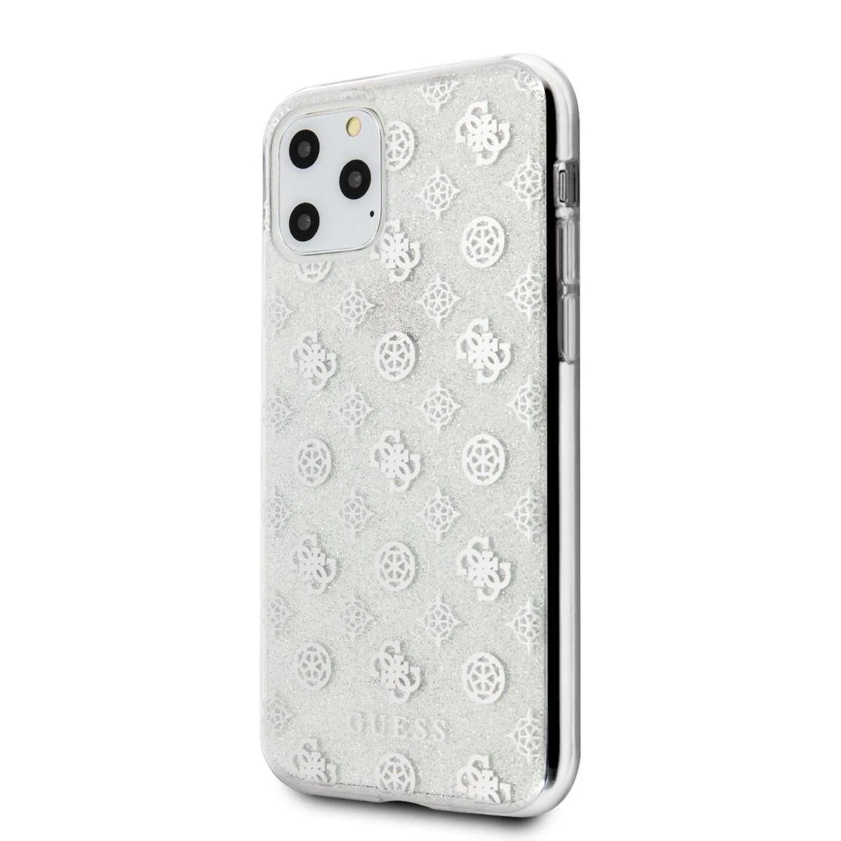 hoesje van Guess - Backcover - Glitter - iPhone 11 Pro - 4G Peony - GUHCN58TPESI van Guess in Zilver – productfoto