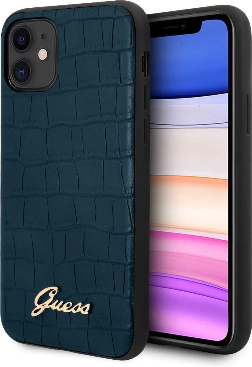 hoesje van Guess - Backcover - iPhone 11 - GUHCN61PCUMLCRBL van Guess in Blauw – productfoto