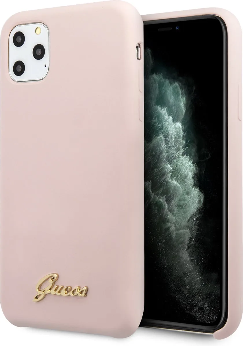 hoesje van Guess - Backcover - iPhone 11 Pro - GUHCN58LSLMGLP van Guess in Roze – productfoto