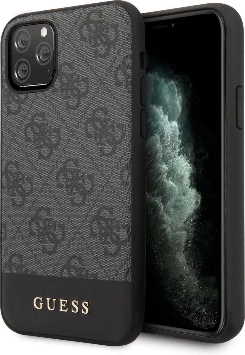 hoesje van Guess - Backcover - iPhone 11 Pro Max - Classic Collection de Guess en Gris – photo produit
