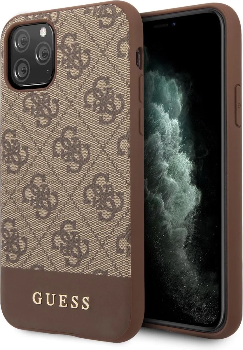 hoesje van Guess - Backcover - iPhone 11 Pro Max - GUHCN65G4GLBR de Guess en Marron – photo produit