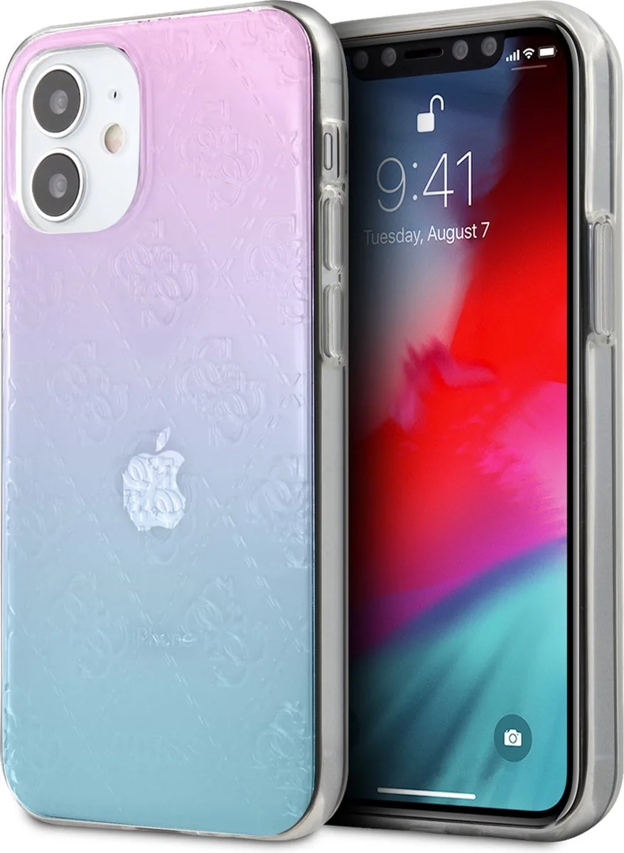 hoesje van Guess - Backcover - iPhone 12 Mini - Gradient de Guess en Bleu – photo produit