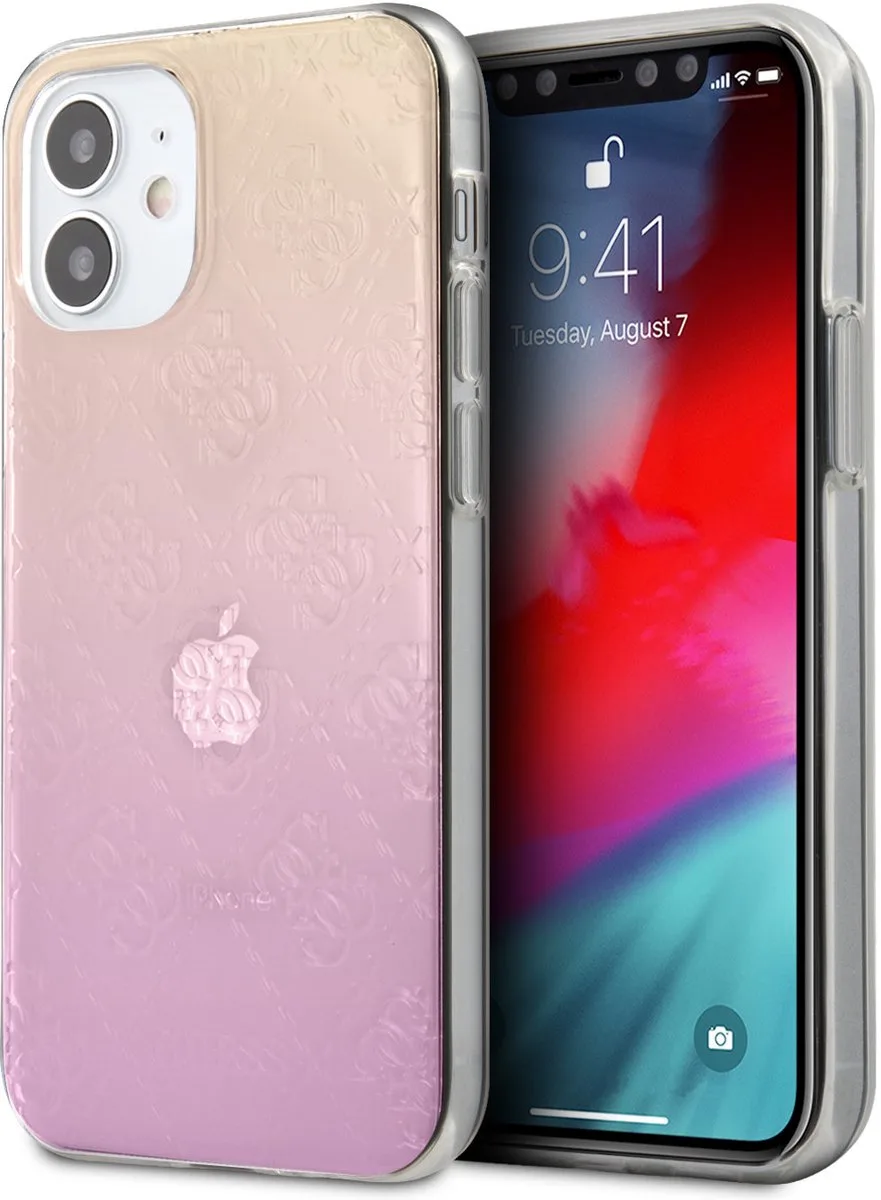 hoesje van Guess - Backcover - iPhone 12 Mini - Gradient de Guess en Rose – photo produit