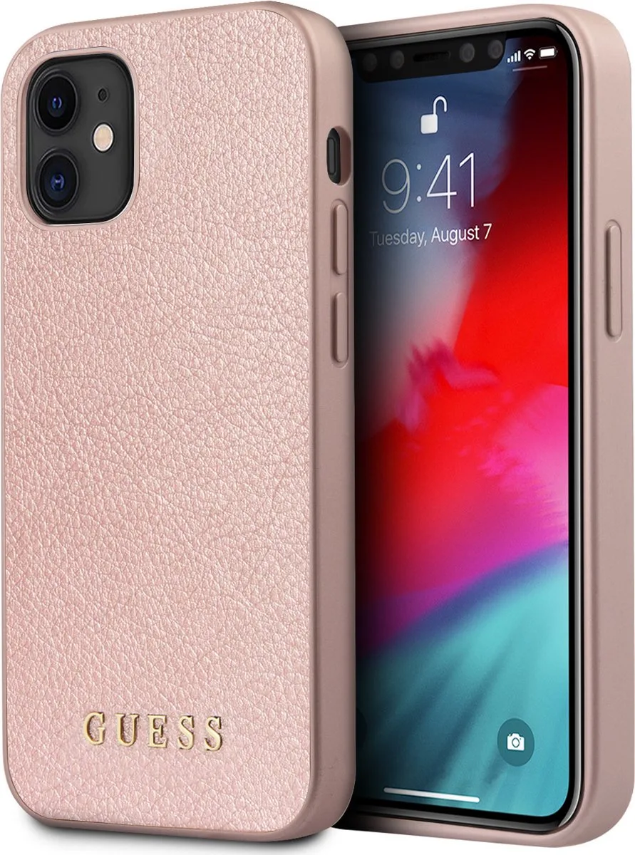 hoesje van Guess - Backcover - iPhone 12 Mini - Iridescent de Guess en Rose – photo produit