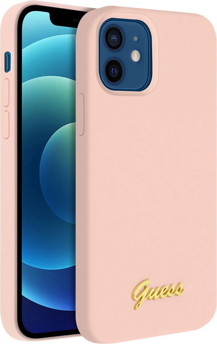 hoesje van Guess - Backcover - iPhone 12 Mini - Silicone de Guess en Rose – photo produit