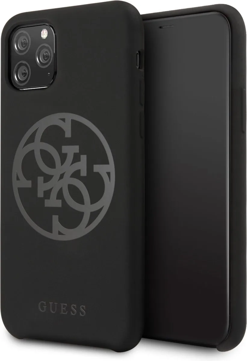 hoesje van Guess - Backcover - Silicon - iPhone 11 Pro - Logo - GUHCN58LS4GBK de Guess en Noir – photo produit