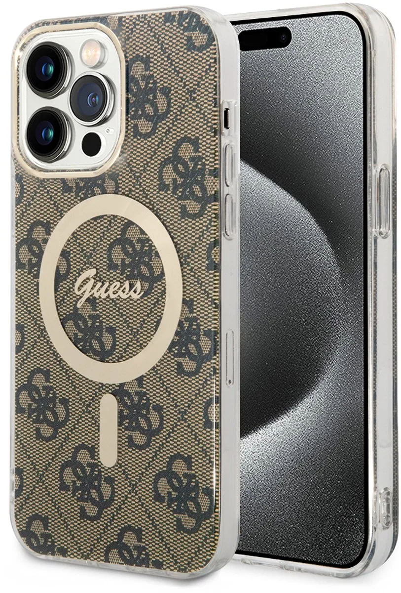 IML 4G Back Case (MagSafe Compatible) - Geschikt voor Apple iPhone 15 Pro (6.1") by Guess in Brown – product photo