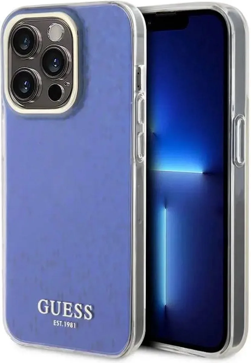 IML Case with Faceted Mirror Disco Pattern for iPhone 15 Promax - Blue de Guess en Violet – photo produit