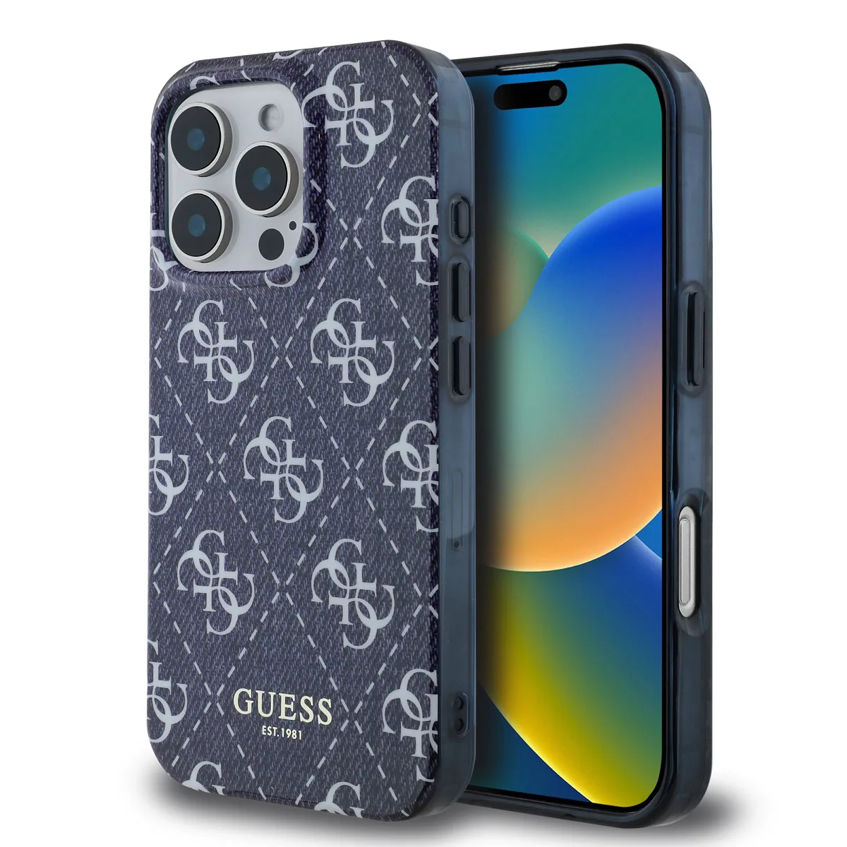 IML Denim Effect iPhone 16 Pro hoesje met MagSafe - Blauw fra Guess – produktbillede