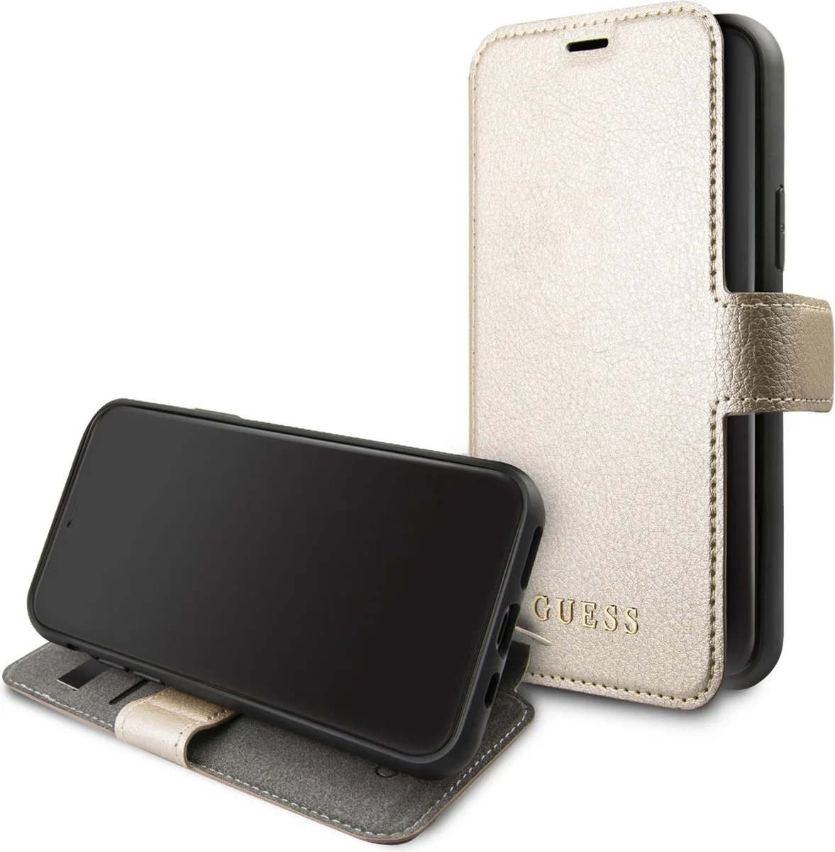 iPhone 11 Pro Bookcase hoesje de Guess en Or – photo produit