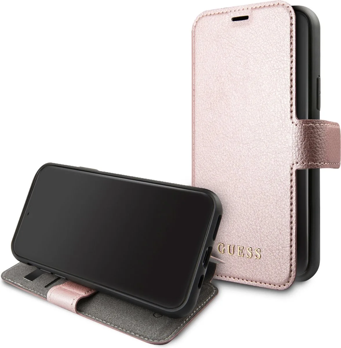 iPhone 11 Pro Bookcase hoesje de Guess en Rose Goud – photo produit
