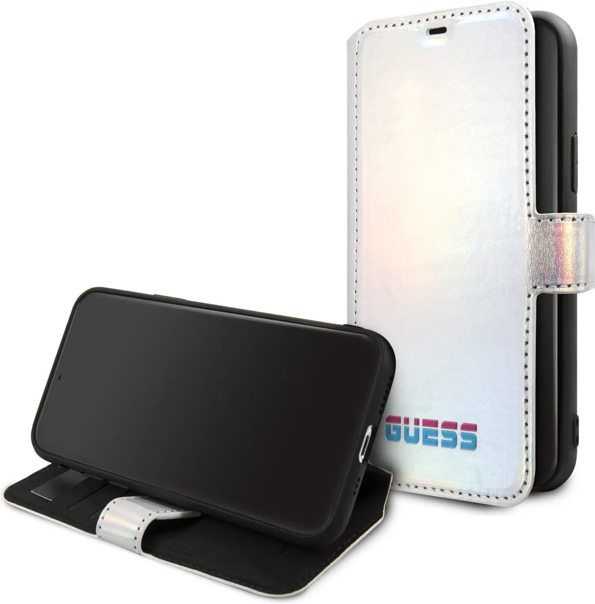 iPhone 11 Pro Bookcase hoesje de Guess en Argent – photo produit