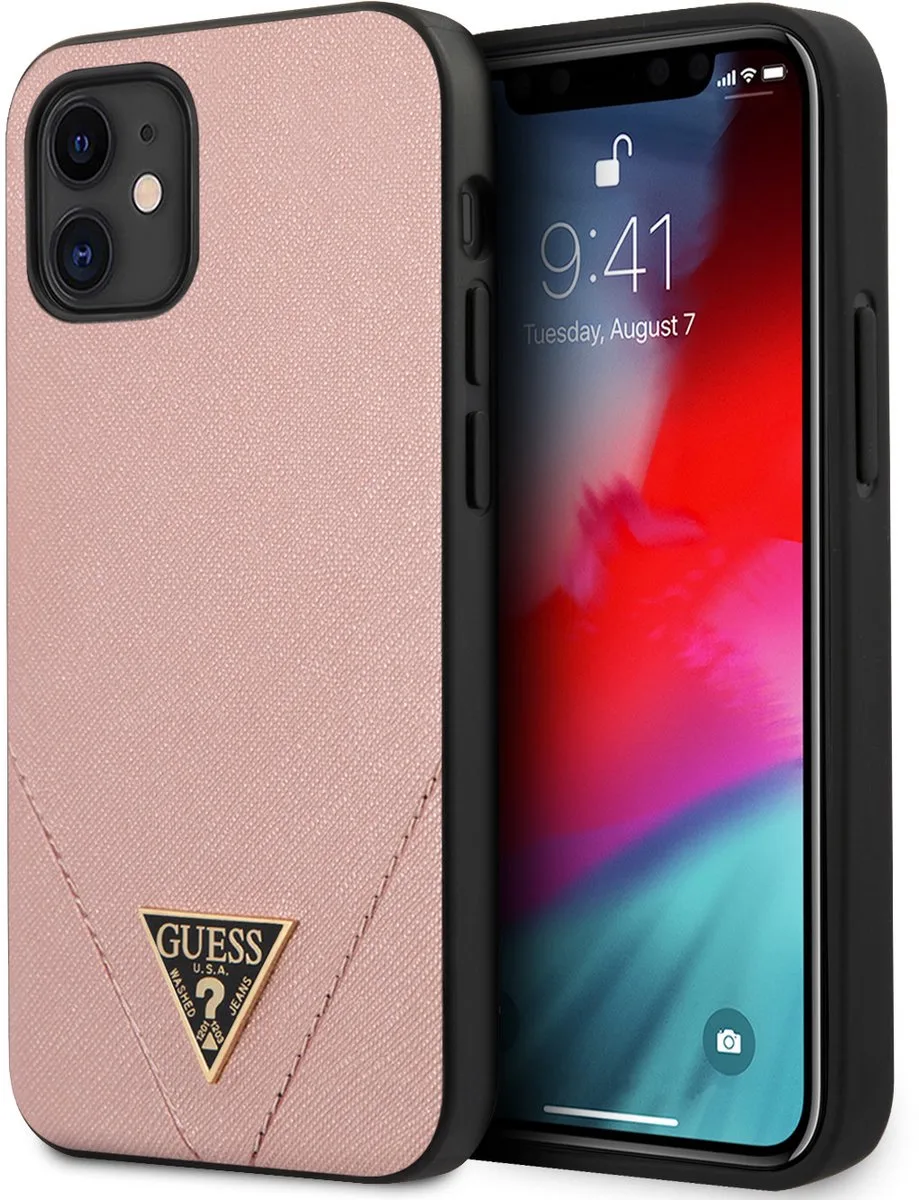 iPhone 12 Mini Backcase hoesje de Guess en Rose – photo produit