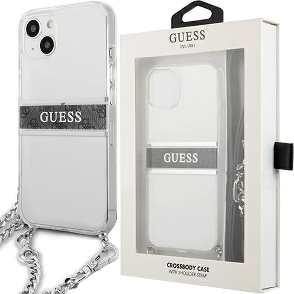 iPhone 13 Mini Backcase hoesje van Guess in Grijs – productfoto