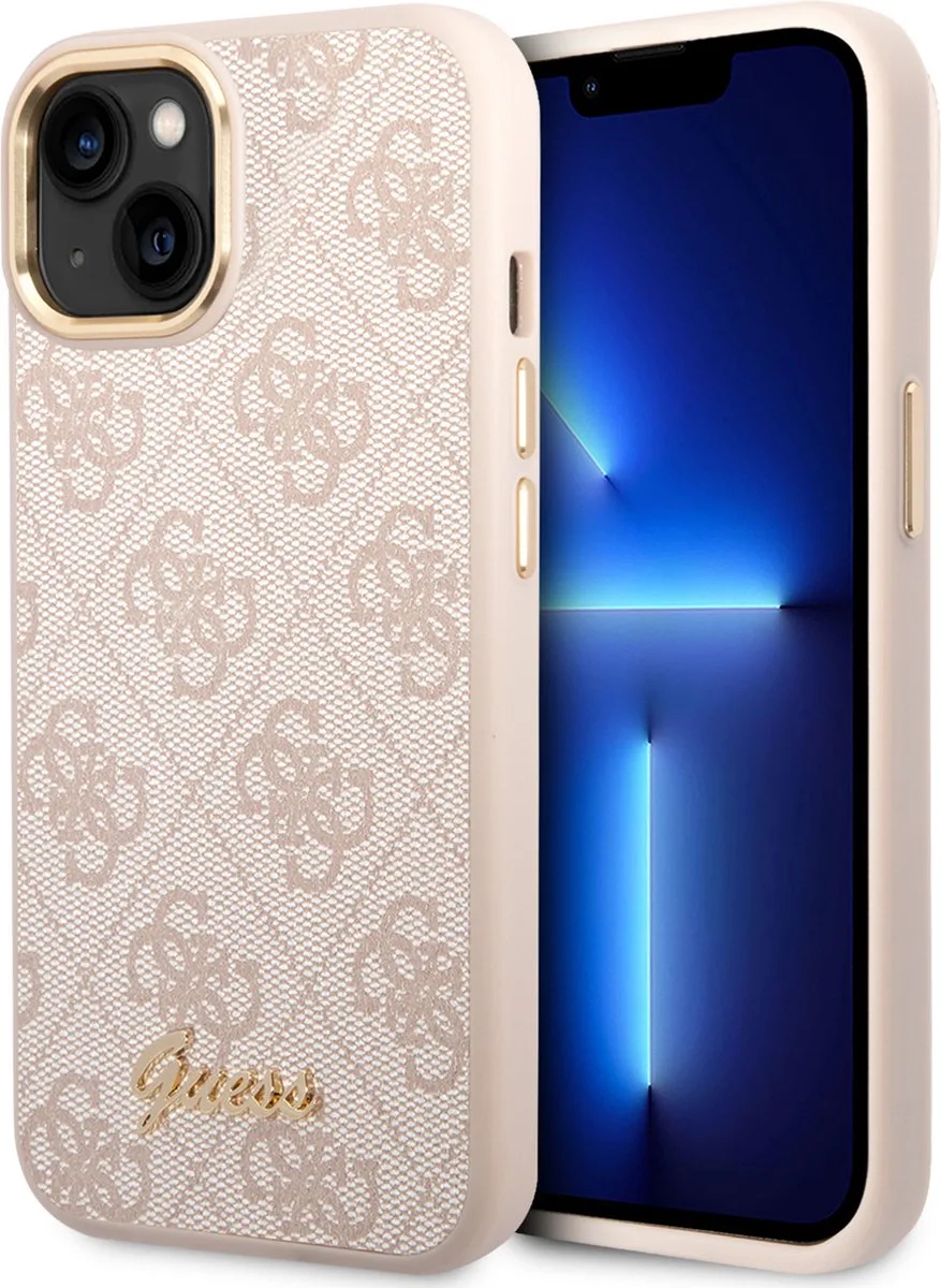 iPhone 14 Plus Hardcase Backcover - 4G - Metal Buttons & Camera von Guess in Rosa – Produktfoto