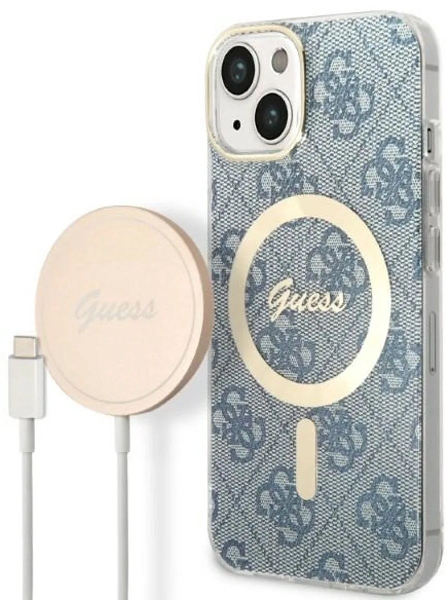 iPhone 14 Plus Hoesje - MagSafe - Blauw - Hard Case från Guess i Blå – produktbild