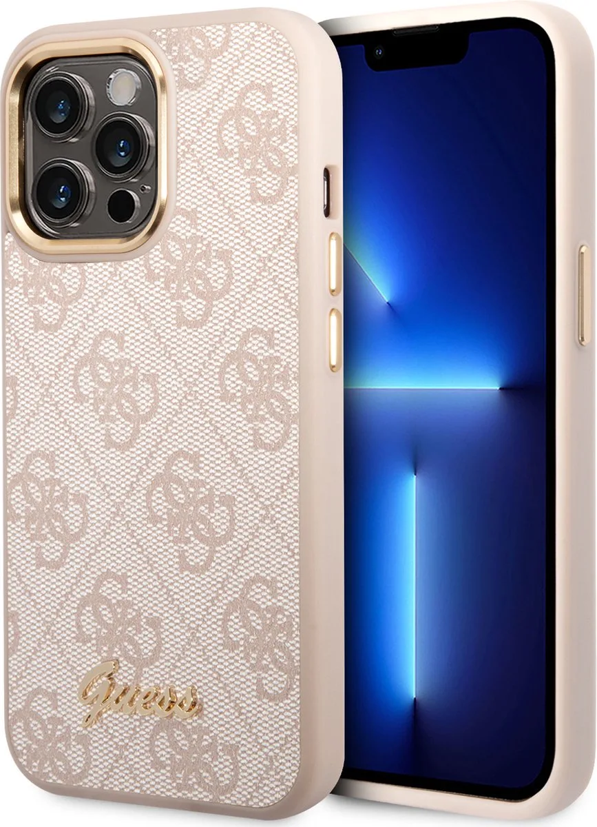 iPhone 14 Pro Back Cover Hoesje - Polycarbonaat/PU, Beschermend Telefoonhoesje von Guess in Rosa – Produktfoto