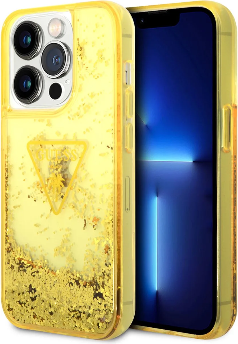 iPhone 14 Pro Gouden TPU Back Cover Hoesje met Bescherming - Perfecte Pasvorm & Comfortabel Gevoel. von Guess in Gold, Gelb – Produktfoto