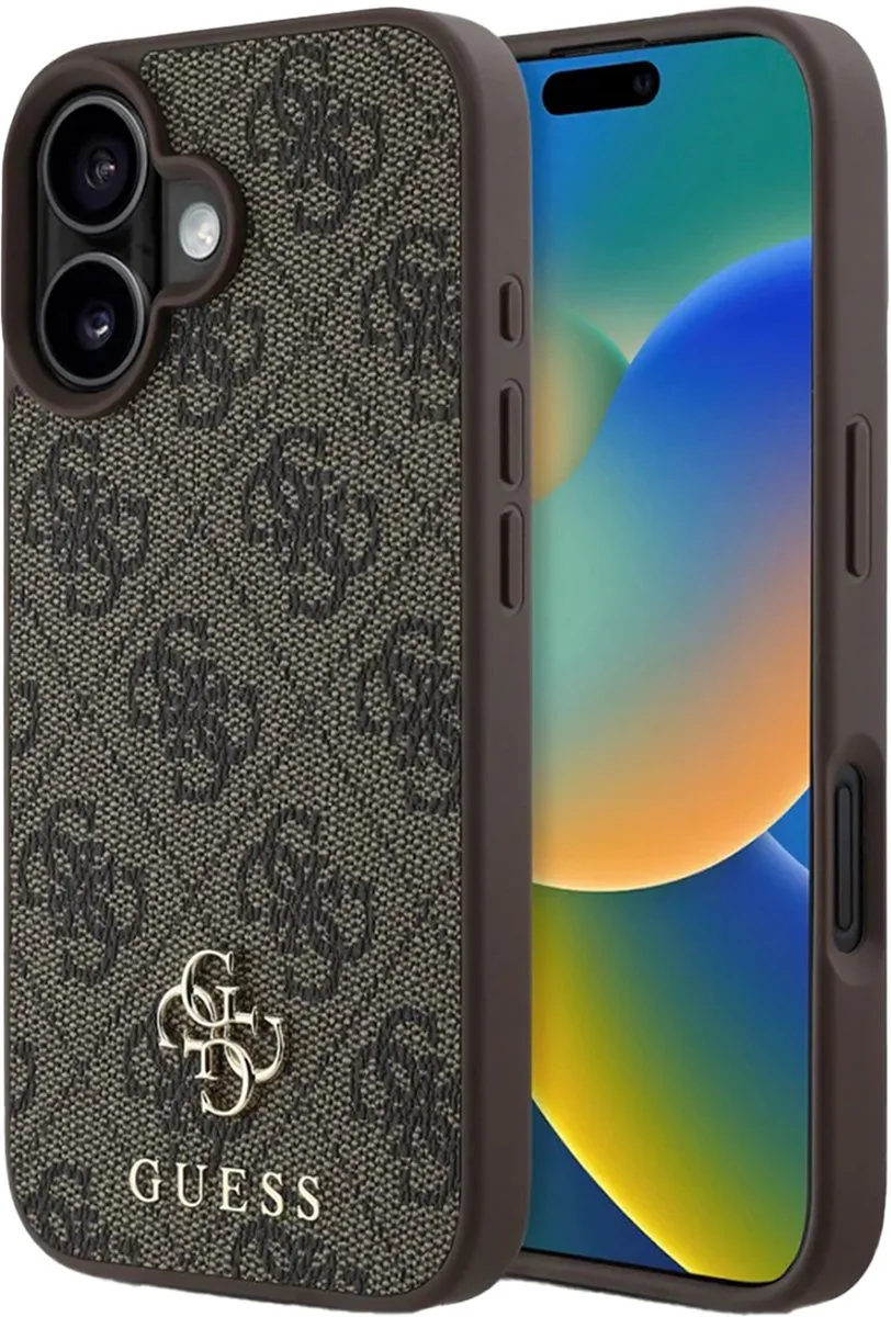 iPhone 16 Backcover hoesje Magsafe PU 4G von Guess in Braun – Produktfoto