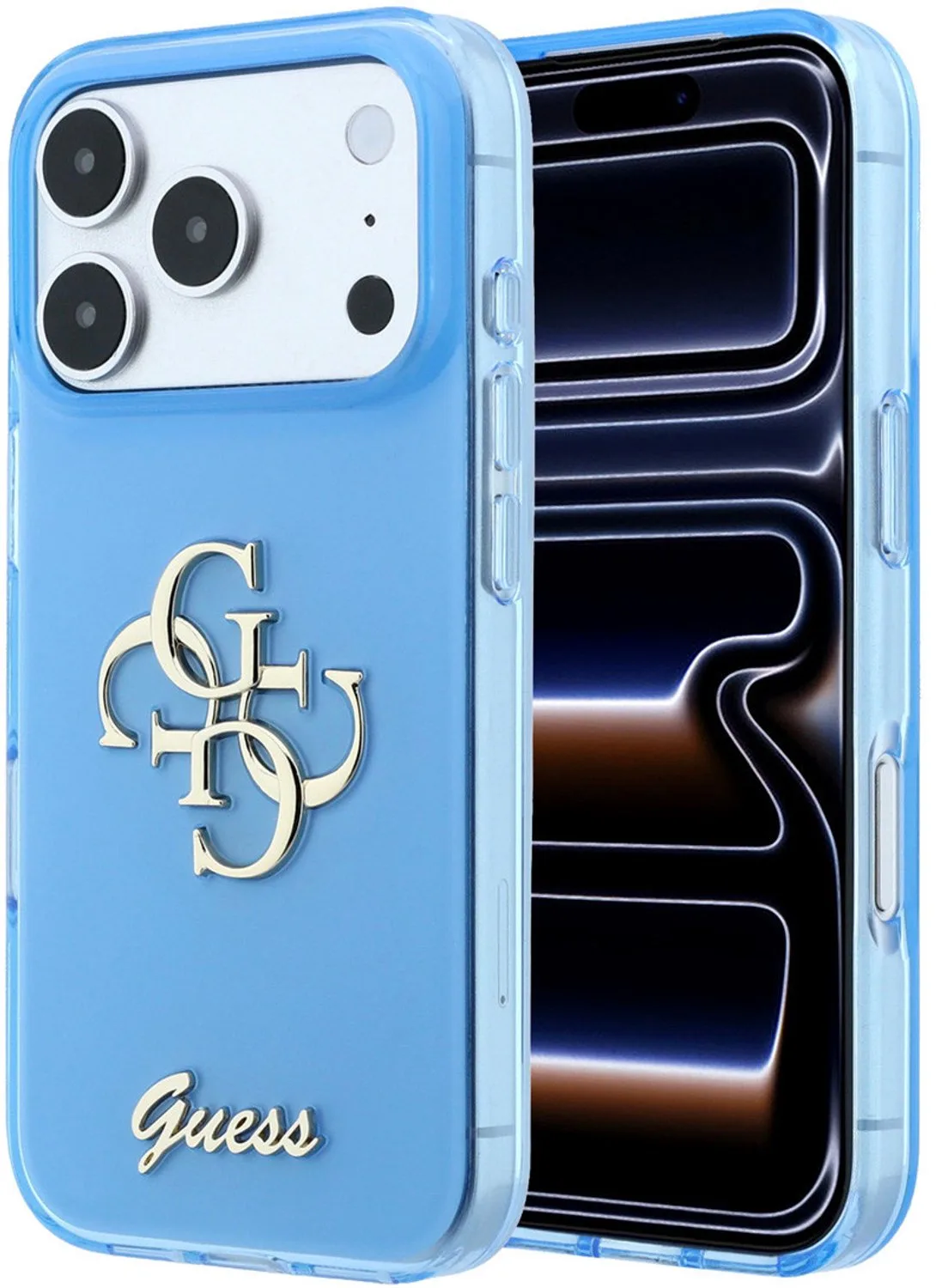 iPhone 18 Pro Hoesje - Backcover van Guess in Lichtblauw – productfoto