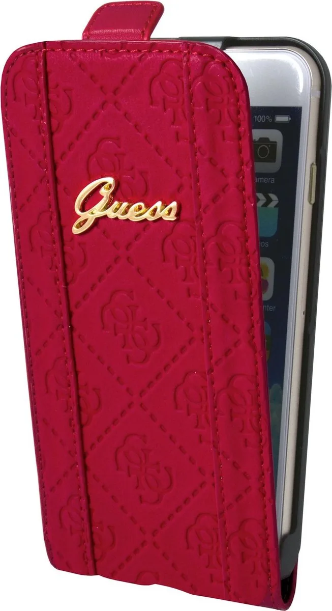 iPhone 6 Plus Scarlett Flap Case - Lipstick van Guess in Roze – productfoto